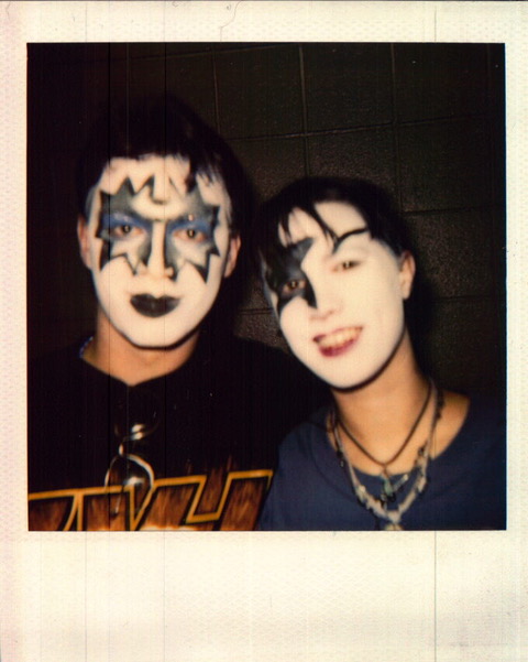 Jesse Kirchner and his sister in Kiss face paint at the concert, 1996